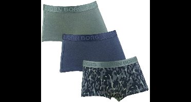 Björn Borg meisjes cotton stretch 3P mini boxershorts animal print groen & blauw