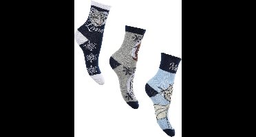 Disney Frozen Sokken - Maat 31-34 - Kindersokken - Sokjes - 3 paar - Voor kinderen - Frozen uitvoering