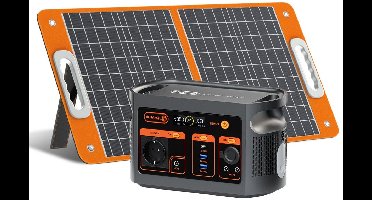 Draagbare Powerstation – Mobiele Generator – Noodstroomvoorziening – Zonne-energie Generator – Powerbank – 300W Vermogen – 179,2Wh Lifepo4 Batterij – 60W Zonnepaneel Inclusief