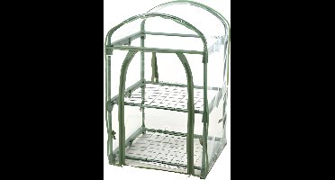 Pro Garden broeikas/kweekkas - 84 x 50 x 45 cm - staal - 2 etages - moestuin - tuinieren