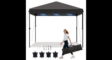 Pop-Up Tent – Vouwtent – Paviljoen – Partytent – Campingtent – Stevig Metalen Frame – 3x3 Meter Ruimte