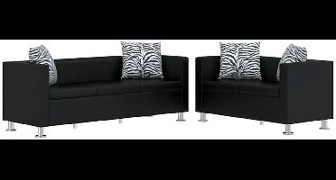 vidaXL - Bankstel - kunstleer - zwart