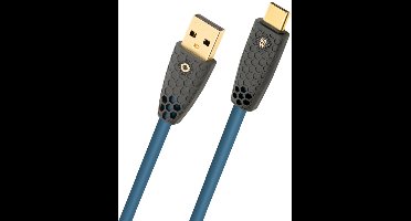 Oehlbach D1C9578 USB-kabel USB-C stekker, USB-A stekker 1 m Petrol Afscherming gevlochten, TPE-mantel