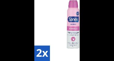 2 x Sanex – Deodorant Spray – Dermo Invisible – 150 ml - Onzezichtbare Deodorant - Deodorant Spray - Transpiratieregulatie - Huidbescherming - Strepenvoorkomend
