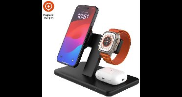 FIXED FIXMPOS-BK oplader voor mobiele apparatuur Smartphone, Smartwatch, Hoofdtelefoons Wit USB Draadloos opladen Snel opladen Binnen