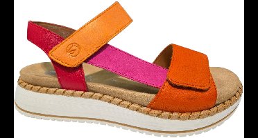 Remonte D3J50-38 Sandalen Oranje/Roze Leer Dames - Oranje/Roze - 38