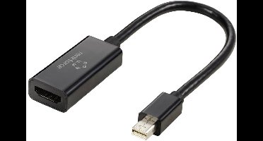 Renkforce RF-5947252 DisplayPort-kabel Mini-displayport Adapterkabel HDMI-A-bus 0.16 m Zwart Vergulde steekcontacten
