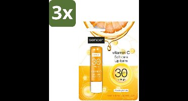 3 x Sence - Soft Care Vitamin C - Lippenbalsem - Hydraterend - 4,3 g - Vitamine C Lippenbalsem - Hydraterende Lippenbalsem - Verzorgde Lippen - Droge Lippen Herstel - Lippenbescherming