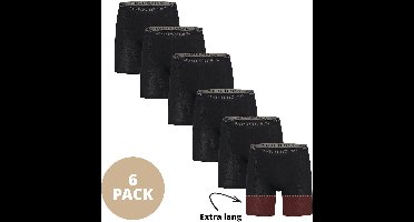 Mario Russo Boxershorts - Boxershort heren - Onderbroeken heren Extra lange pijpen - 6-pack - M - Zwart