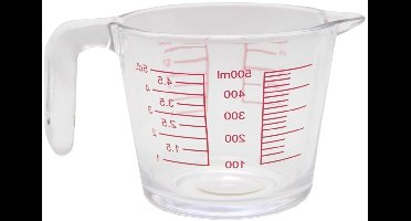 Gerimport Keuken maatbeker/mengbeker - glas - transparant - 500 ml - schenktuit