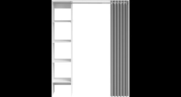 Pol Power Jenke kledingkast Gordijn van houtmateriaal/stof Wit decoratief folie