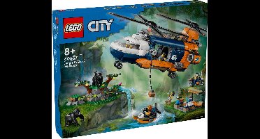 LEGO City Jungleonderzoekers: helikopter bij de basis set 60437