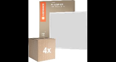 Voordeelpak 4x Ledvance LED Paneel Compact Aluminium Wit 33W 3630lm - 830 Warm Wit | 60x60cm - UGR < 19.