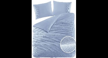 Papillon Dekbedovertrek Mendoza Wafel Licht Blauw Tweepersoons 200x200/220 cm - Hoogwaardige Percale Katoen Super Zacht