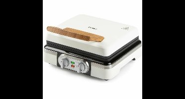 DOMO DO9280W Wafelijzer - Belgische Wafels – XL Wafels 4x7 – PFAS-vrije Antiaanbaklaag – 1400 W – Timer – Powder White