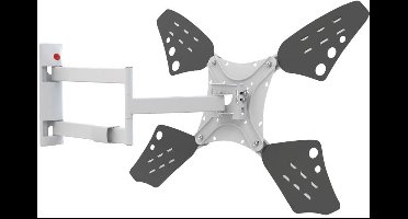 Barkan Flat Curved Ultra Low Profile TV en Monitor Muurbeugel, Zwart Volledig Bewegingsbereik - 4 Bewegingen, Wit, Extra Lang 70.0 Wit