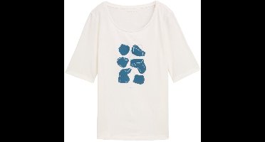 Tom Tailor - T-shirt met print - Maat L - Soft Clear White
