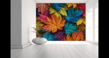 Peel & stick Fotobehang - Vibrant Autumn Leaf Symphony - 250x300 centimeter