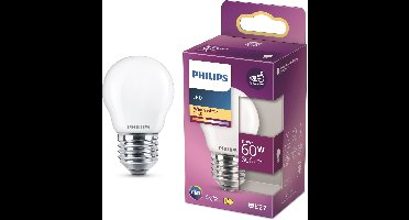 Philips LED lamp - Kogellamp met E27 fitting - Warmwit licht: 2700K - 60W - Mat glas