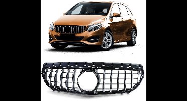 Sport Grill voor Mercedes B Klasse W246 (Facelift 2014-2018) Zwart Glans met Chroom