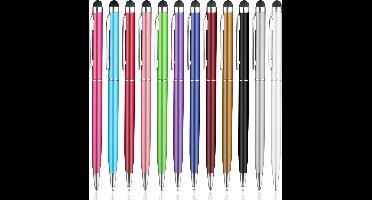 12pcs 2-in-1 Stylus Pen voor Touch Screen - Ballpoint Pen - Hoge Sensitiviteit - Precisie Stylus - Siliconen Tips - Universele Stylus Pen - Duurzame Stylus voor Mobiele Telefoon en Tablets - Zwart Inkt