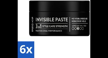 SYOSS - Invisible Paste 100 ml - Haarpaste - Langdurige Styling - 100ml - Voordeelverpakking - 6 stuks