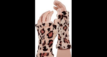 Apollo - Zachte handschoenen - Leopard design - One Size - Handschoenen carnaval - Feestkleding - Carnavalskleding - Warme handschoenen
