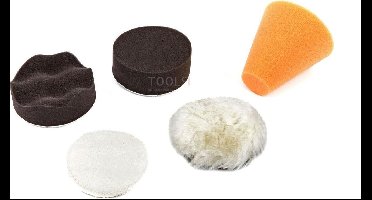 HBM 5 Delige 75 mm. Polijstset voor de HBM Profi Polijstmachine, Schuurmachine op Accu - 75 mm