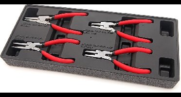 HBM 4 Delige 150 mm. Seegerring / Borgveer Tangenset Inlay voor HBM Gereedschapswagen