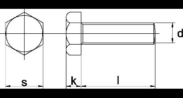 Tapbout Zeskant M10x25mm termisch verzinkt - 200 stuks