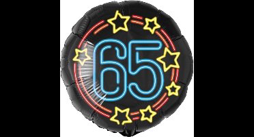 Folieballon - 65 jaar - Neon - 46cm - Zonder vulling