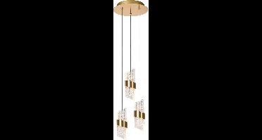 Lucide KLIGANDE - Hanglamp - Ø 25 cm - LED Dimbaar - 3x8W 2700K - Mat Goud / Messing