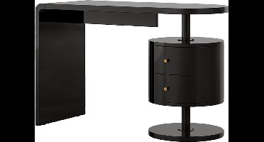 Vicco Lara Kaptafel – 120 cm met 2 laden Zwart hoogglans