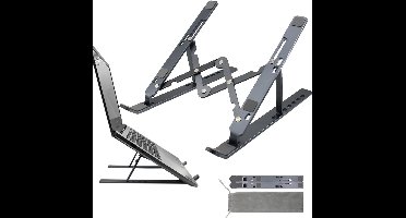 Verstelbare Hoogte Laptop Stand Draagbare Aluminium Anti-Slip Tablet Stand voor 9-15.6" Laptops - Grijs