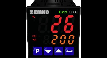 Emko ecoLITE.4.5.1R.0.0 Temperatuurregelaar Pt100, J, K, R, S, T, L -199 tot +999 °C Relais 5 A (l x b x h) 90 x 48 x 4