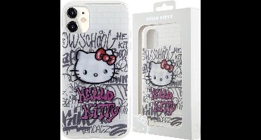 Hello - Kitty - IML Kitty On Bricks Graffiti hoesje voor iPhone - 11 / Xr - wit