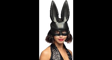 Boland - Masker Bunny zwart Zwart - Volwassenen - Konijn - Carnaval - Themafeest