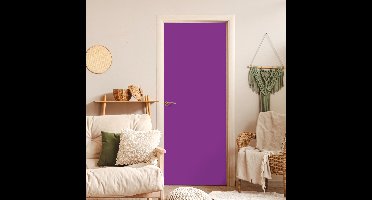 Deurposter 80x215 cm - Deursticker Paars - Kleuren - Effen - Meubelfolie zelfklevend - Deurfolie woonkamer - Interieurfolie fotobehang - Deur plakfolie - Deurstickers - Deurbehang sticker - Kamer decoratie