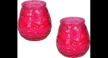 Arti Casa Tafelkaars - 4x - 15h - rood glas - citronella - 10 cm - lowboy kaars