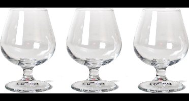 Gerimport Cognac glazen - 3x - 250 ml - glas - cognacglazen/likeurglazen - likeur