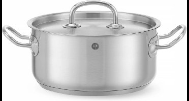 HENDI Kookpan laag – met deksel – inductiegeschikt – 2,9L – ⌀200mm