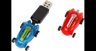 Toys Amsterdam Raceauto's 6 Cm Usb Blauw/rood 3-delig