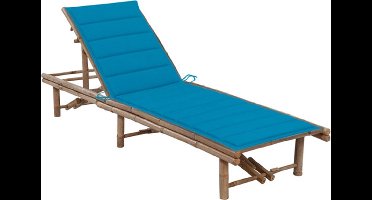 vidaXL - Ligbed - met - kussen - bamboe