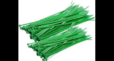 Setje van 100x stuks kabelbinders/tie-wraps groen 20-25 cm - Klussen/gereedschap - 3.6 mm breed