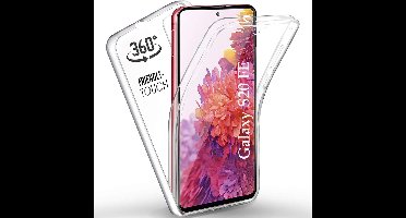Hoesje Geschikt Voor Samsung Galaxy S20 FE 2022 Dual TPU Case hoesje 360° Cover 2 in 1 Case ( Voor en Achter) Transparant