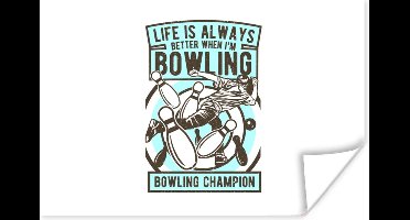 Poster Bowling - Sport- Vintage - 30x20 cm - Vaderdag cadeau - Geschenk - Cadeautje voor hem - Tip - Mannen
