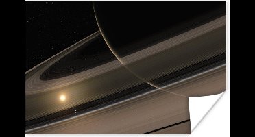 Poster De planeet Saturnus in het zonnestelsel - 30x20 cm