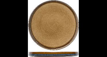 Cosy & Trendy Gebaksbordje Quintana Amber – Ø 14 cm – Bevat 1 gebaksbordje – Amberkleurig aardewerk met unieke textuur – Vaatwasser- en Magnetronbestendig