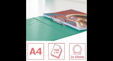 Esselte Colour'Breeze ringmap, 2 ringen, PP, ft A4, met harde kaft, groen 10 stuks