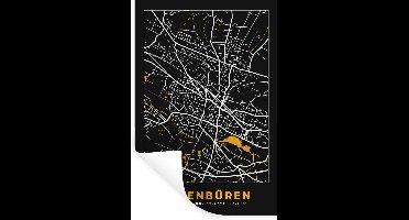 Muurstickers - Sticker Folie - Stadskaart – Kaart – Ibbenbüren – Gold – Duitsland – Plattegrond - 20x30 cm - Plakfolie - Muurstickers Kinderkamer - Zelfklevend Behang - Zelfklevend behangpapier - Stickerfolie